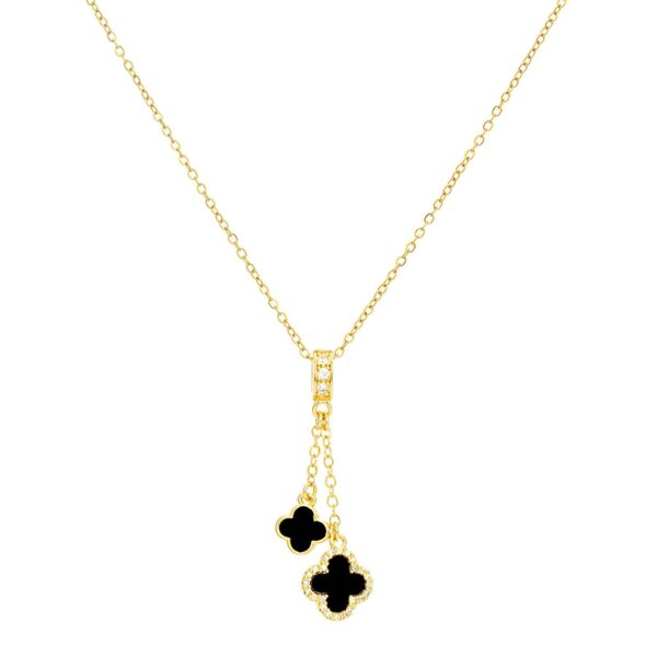 Luck and Elegance: 18K Gold Plated Four-Leaf Clover Necklace by D'Amor